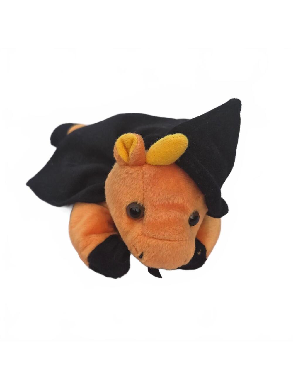 Kemps Moo Babies Cow Beanbag VTG 90s Y2K Halloween Witch Orange Black Plush Toy